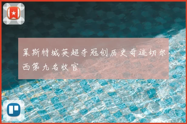 莱斯特城英超夺冠创历史奇迹切尔西第九名收官